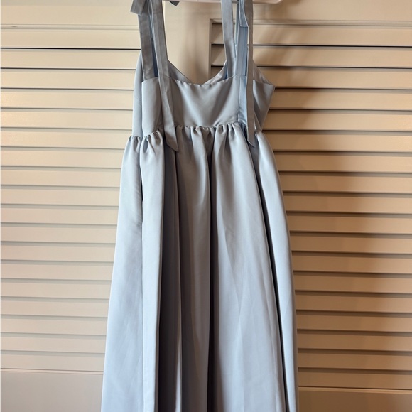 BHLDN Elanor Taffeta Midi Dress In Blue - Picture 8 of 9